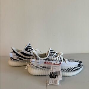 Yeezy Black and White Zebra Sneakers